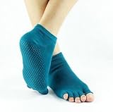 TLT 6 Pairs Non Slip Half Toe Cotton Yoga Pilates Socks for Women YD013