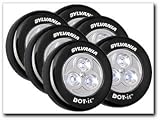 Sylvania Dot-It Self-Adhesive Bright White LED Light, Black, 6-PACK