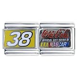 Nascar #38 Double Licensed Sports Italian Charms Bracelet Link