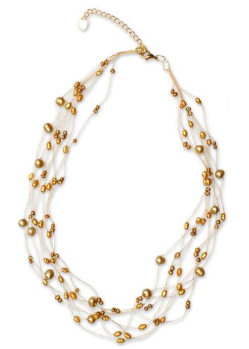 Pearl choker Golden Raindrops 17.7 L