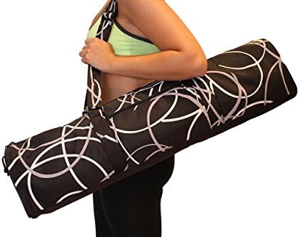Sports Imagery-Yoga Mat Bag Fits X-Large Mats Comfortably (31"Lx8"W) With Adjustable Straps.Large Capacity Stylish Top Loading Carrier With Three Pockets For Added Storage.