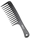 Diane D142 Shampoo Comb Bone, Black, 12-pack