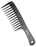 Diane D142 Shampoo Comb Bone, Black, 12-pack