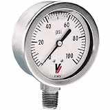 Valley Instrument Grade A Stem Mount 2 1/2in. Glycerin Filled Gauge 0-160 PSI