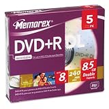 Memorex 05835 - Dual-Layer DVD+R Discs, 8.5GB, 5/Pack-MEM05835