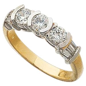 Two Tone Classic Ladies Diamond Anniversary Band