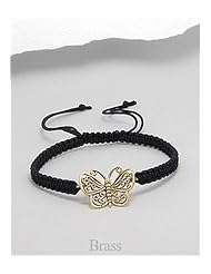 Butterfly Polyester Bracelet In Brass