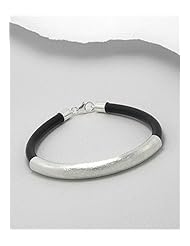 Leather Bracelet In 92.5 Sterling Silver