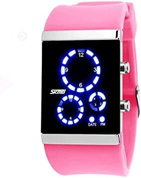 Colorworld Blue LED Digital Sports Watches Fashion Silicone Band Wristwatches (pink)