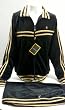 New Men's Stacy Adams Black Velour Jogging Track Suit with Tan Trim