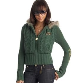 Apple Bottoms Plus Size Cable Knit Hooded Jacket