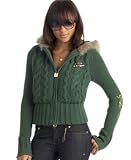 Apple Bottoms - Apple Bottoms Plus Size Cable Knit Hooded Jacket
