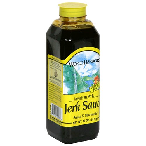 World Harbors Jamican Style Jerk Sauce, 16-Ounce Bottle, (Pack of 6)
