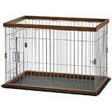 Richell 2-Way Door Pet Pen with Floor Tray, Medium, Autumn Matte