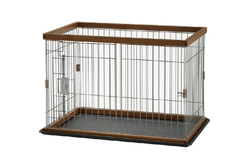 Richell 2-Way Door Pet Pen with Floor Tray, Autumn Matte