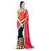 Ustaad Women's Georgette Embroidery Designer Saree Free Size Multicoloured