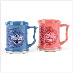Harley Davidson Flame Logo Mug Duo