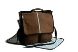 Organic Cotton Canvas Baby Daddy Diaper Messenger Bag- Chocolate Brown