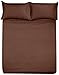 Amazon Basics Lightweight Super Soft Easy Care Microfiber 4 Piece Bed Sheet Set with 14-Inch Deep Pockets, Including Fitted Sheets, Full, Chocolate, Solid