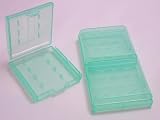 Plastic battery cases for AA and AAA batteries - Clear Green