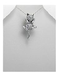 Cat Moving joint pendant Necklace In 92.5 Sterling Silver