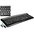 Large Print Computer Keyboard USB Wired (Black with White Letters) for Visually Impaired Individuals or Low Vision