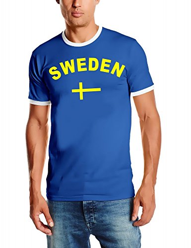 EM 2016 Schweden Fußball T-SHIRT TRIKOT mit Deinem NAMEN + NUMMER ! HERI Ringer Blau Gr.XXL