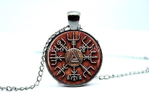 Pretty Lee 2015 Fashion Vegvisir Viking Compass Pendant Necklace Glass Photo Cabochon Necklace Black Vision 2 Christmas gift