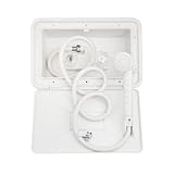 RV Exterior Shower Box Kit in White - Includes Shower Faucet, Shower Hose, Shower Wand
