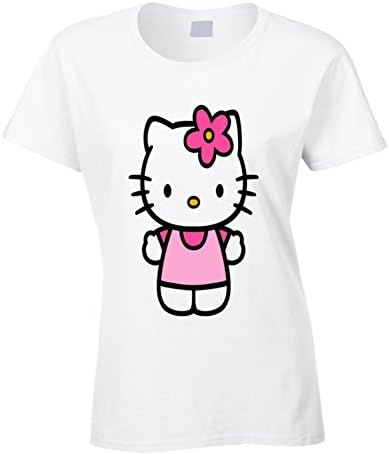 TshirtSavage Women's Hello Kitty Women's T-Shirt L White