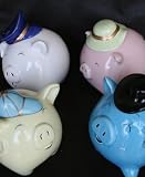 (1) Delicate Ceramic Piggy Bank Adorable Nursery Decor and Gift