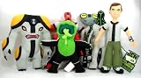 Cartoon Network Ben 10 Alien Force 13" (6 Piece) Plush Set - Ben, Graymatter, Upgrade, Upchuck, Fourarm, and Cannonbolt