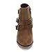 Forever Women's Buckle Strap Block Heel Ankle Booties, Tan 8