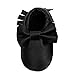 Sunward Prewalker Infant Sweet Bow Tassels Anti-skid Soft Leather Shoes Trainer (S(Suggest 0~6 month), Black)
