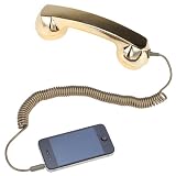 Image® Golden Gold Retro Classic Telephone Handset For Cell phone iphone 4 4s, Blackberry, ipad ,Samsung, HTC