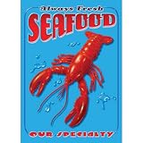 Always Fresh Seafood Lobster Retro Vintage Tin Sign
