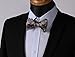 SetSense Men's Floral Jacquard Wedding Party Self Bow Tie Pocket Square Set Gold / Navy Blue