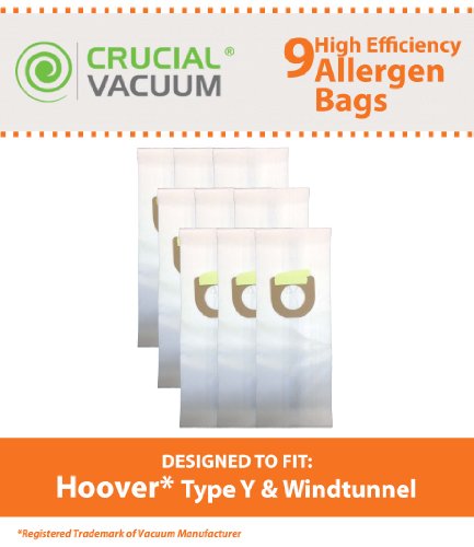 9 hoover type y vacuum allergen filtration bags with closure - co…