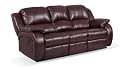Capella Bonded and Faux Leather Alpha 3 Seat Recliner Sofa with 2 Manual Recliner Actions, Dark Brown from Capella