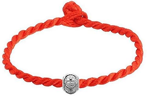 LONERS 1PCS S925 Silver Lucky Men and Women Woven Red String Bracelet&amp;Anklet (25, 1 bead)