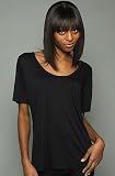 41GL3nvXdOL. SL160  RVCA The Angelic Deep Scoop Neck Short Sleeve Pocket Tee in Black,T shirts for Women