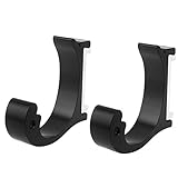 uxcell 　服フック　ネジマウント　タオルハンガー　ホルダー　ローブ　アルミ　ブラック 　50mm　2個入り