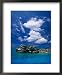 Electric Blue Water Surrounds Conception Island, Near Long Island, Bahamas Art Styles Framed Photographic Poster Print by Greg Johnston, 18x22