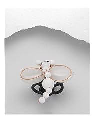 White Butterfly Cotton Waxed Thread Jade Ring In Copper