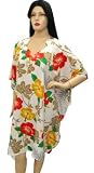 Multicolor Flower Printed Caftan Tunic Plus Size Caover up Valentine gift
