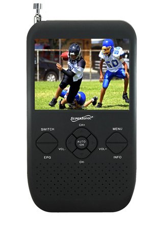 Supersonic SC-335 3.5 Portable TFT LCD TV with FM Radio and SD Card Slot