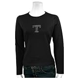 Tennessee Volunteers Ladies Black Rhinestone Logo Long Sleeve T-shirt