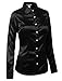 NE PEOPLE Womens Light Weight Long Cuff Sleeve Button Down Satin Shirt (S-3XL)