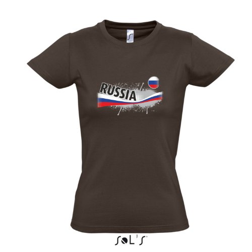 Fanshirt-Damen RUSSIA, Russland Ländershirt EM / WM Trikot S-XXL , Chocolate , S