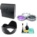 Pro HB-45 52mm Hard Lens Hood & 3 (UV/FLD/CPL) Filter Set for Nikon 18-55mm ....